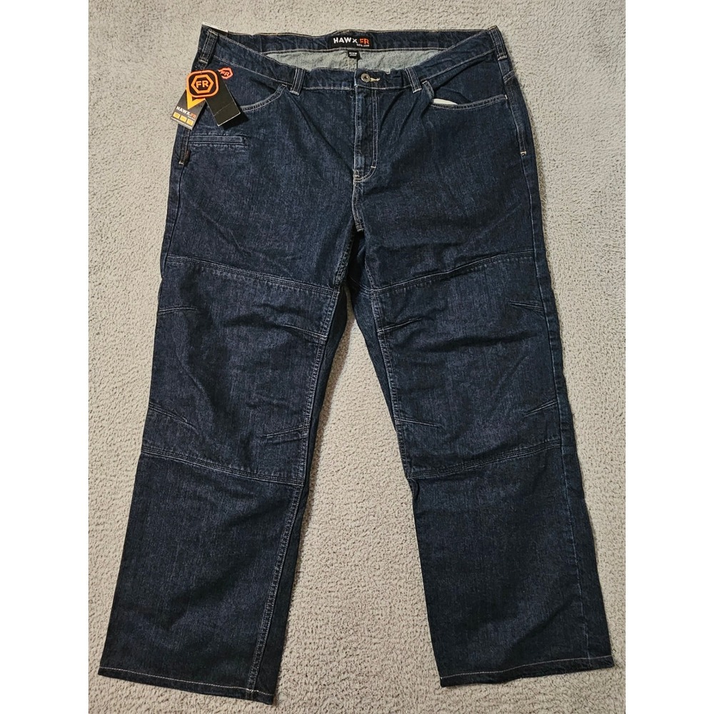 Hawx FR Men's Blue Jeans 42x30‎ Regular Fit Straight Cut Cat2 NFPA 2112 70e